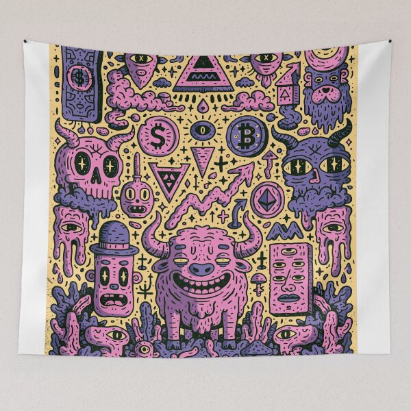 Item preview, Maximalist Crypto Madness: Surreal Doodle Art Creatures designed and sold by Romgora.