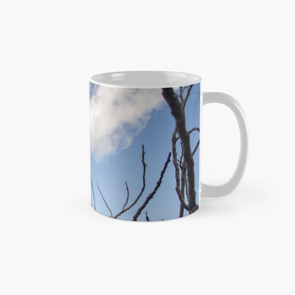 Item preview, Bare Tree Branches Silhouetted Against Blue Sky With Single Cloud Over Arid Landscape designed and sold by Nmallia.