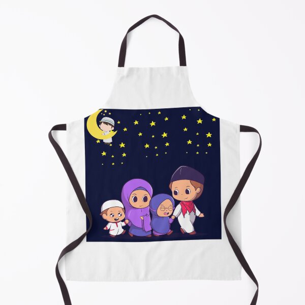 Item preview, Cute Muslim Family Under the Ramadan Moon | Islamic Kids Illustration designed and sold by Emanartstudio14.