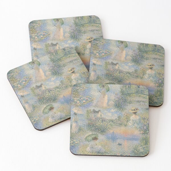 Item preview, Impressionist Water Garden Collage – Monet Inspired Cottagecore Floral Landscape designed and sold by rimmatv.