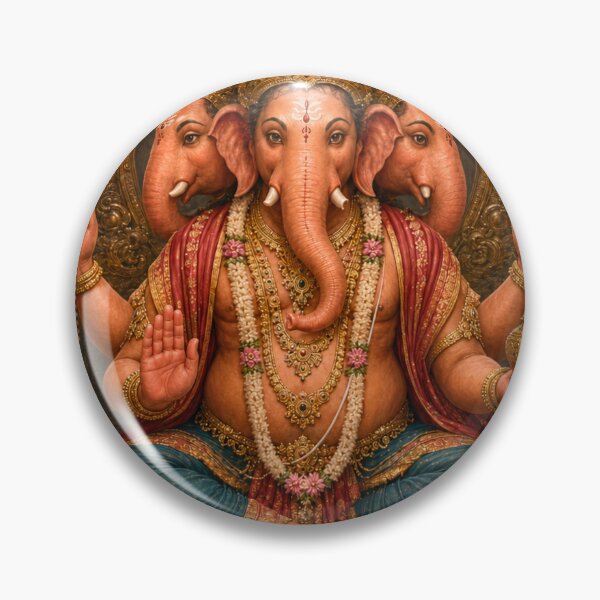 Item preview, 32 Forms of Lord Ganesha - Trimukha Ganapati – Three-Faced Lord of Divine Awareness  designed and sold by Homyar.