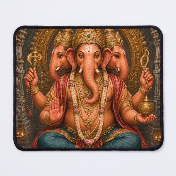 Item preview, 32 Forms of Lord Ganesha - Trimukha Ganapati – Three-Faced Lord of Divine Awareness designed and sold by Homyar.