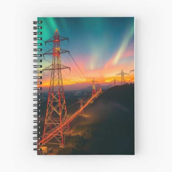 Item preview, Aurora Over the Grid | Electricity Pylon Landscape designed and sold by Pylon-Bureau.