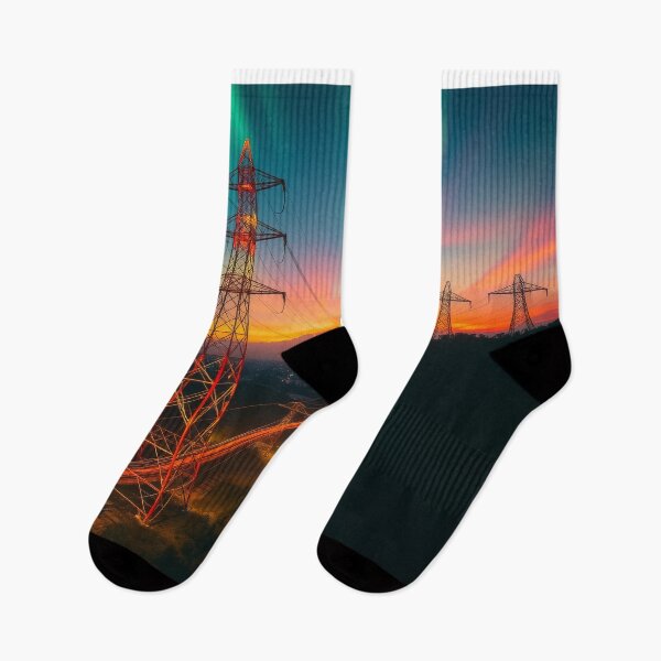 Item preview, Aurora Over the Grid | Electricity Pylon Landscape designed and sold by Pylon-Bureau.