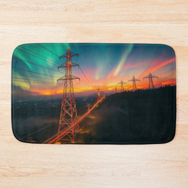 Item preview, Aurora Over the Grid | Electricity Pylon Landscape designed and sold by Pylon-Bureau.