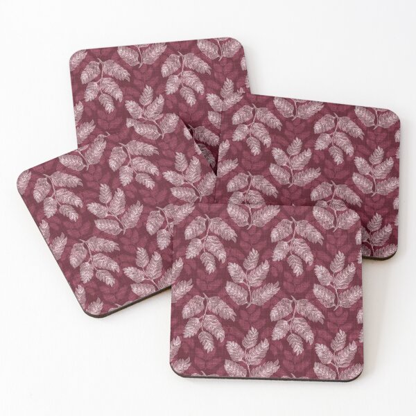 Item preview, Textured Leaves In Faded Background (plum)  designed and sold by primavera art.
