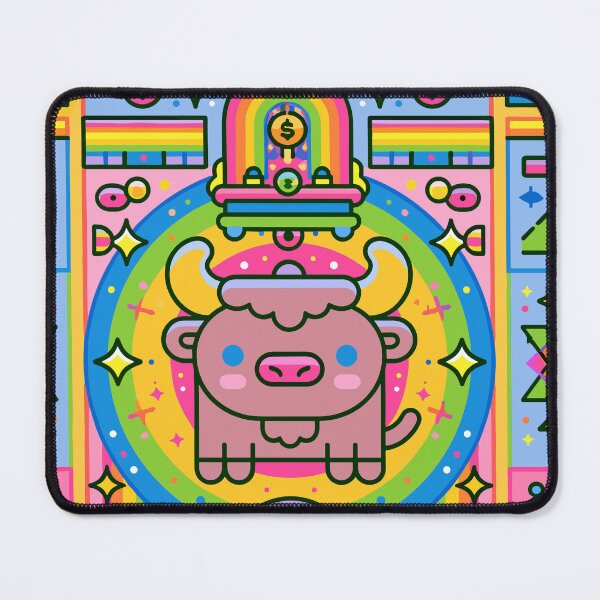 Item preview, Colorful Kawaii Rainbow Bull of Good Fortune designed and sold by Romgora.