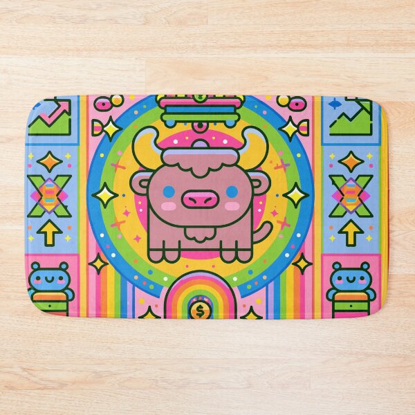 Item preview, Colorful Kawaii Rainbow Bull of Good Fortune designed and sold by Romgora.
