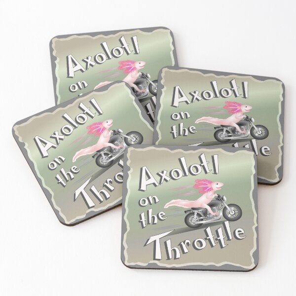 Item preview, Axolotl On The Throttle with funky lettering designed and sold by Adamo-illustration.