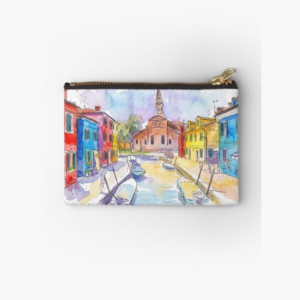 Item preview, Venice Burano Island Colorful Houses Watercolor Art designed and sold by NareArt.