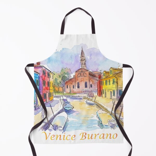 Item preview, Venice Burano Island Colorful Houses Watercolor Art designed and sold by NareArt.