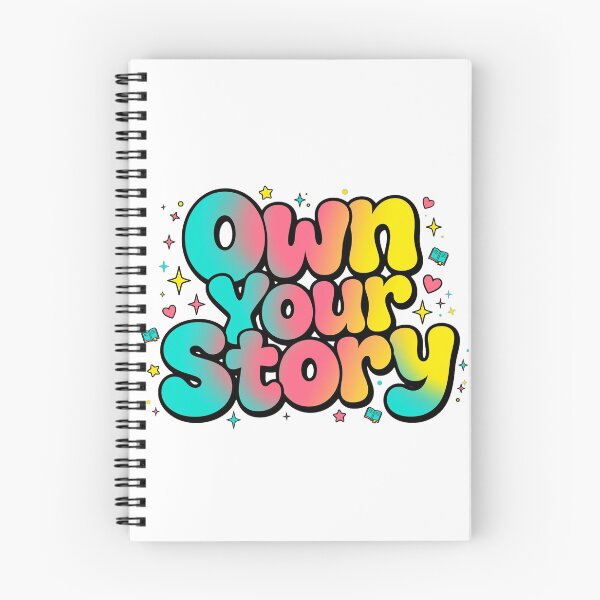Item preview, Own Your Story Rainbow Gradient Open Book Retro Typography Quote designed and sold by AuraVibesArts .