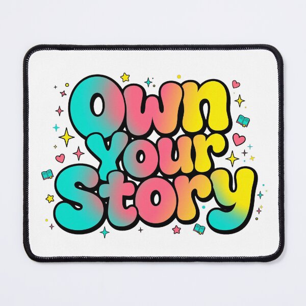 Item preview, Own Your Story Rainbow Gradient Open Book Retro Typography Quote designed and sold by AuraVibesArts .
