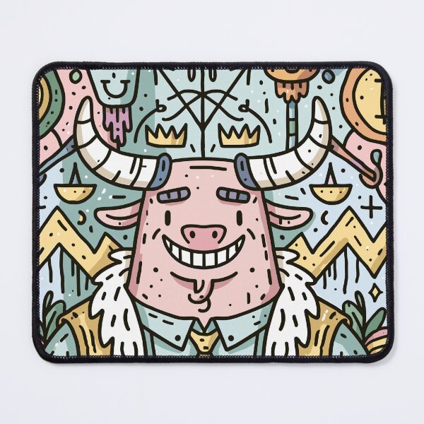 Item preview, Smiling Bull Market Financial Growth Doodle Art designed and sold by Romgora.