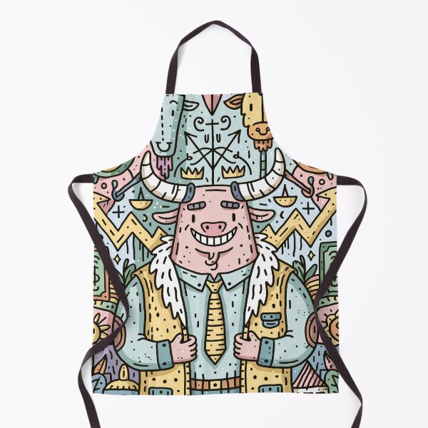 Item preview, Smiling Bull Market Financial Growth Doodle Art designed and sold by Romgora.
