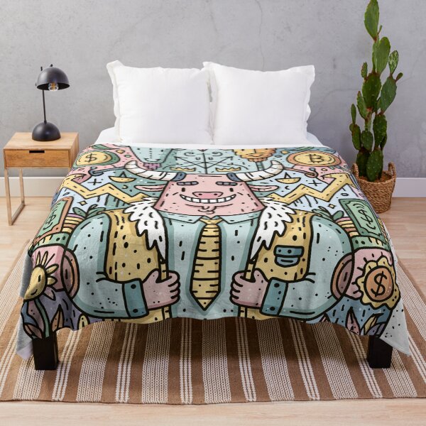 Item preview, Smiling Bull Market Financial Growth Doodle Art designed and sold by Romgora.