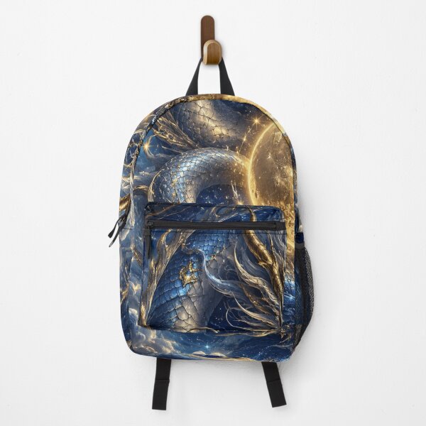 Item preview, Celestial Blue Dragon Around Golden Moon designed and sold by MWprint.
