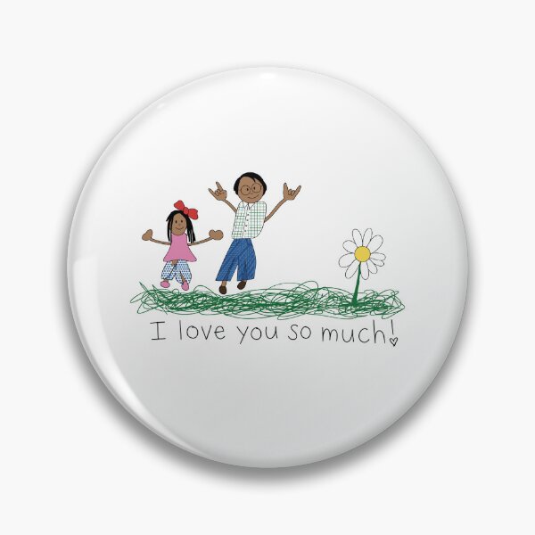 Item preview, I Love You So Much Cute Doodle Family Father Daughter / I Love You So Much Naive Doodle Art Drawing designed and sold by Krasnovaovaova.