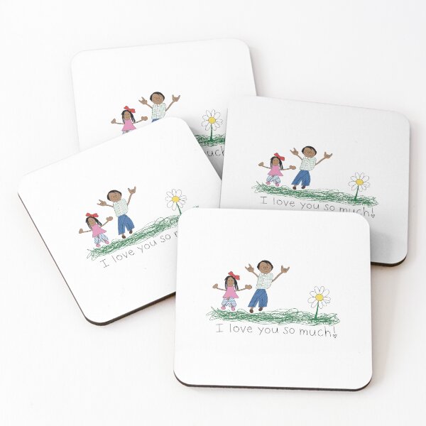 Item preview, I Love You So Much Cute Doodle Family Father Daughter / I Love You So Much Naive Doodle Art Drawing designed and sold by Krasnovaovaova.