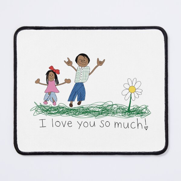 Item preview, I Love You So Much Cute Doodle Family Father Daughter / I Love You So Much Naive Doodle Art Drawing designed and sold by Krasnovaovaova.