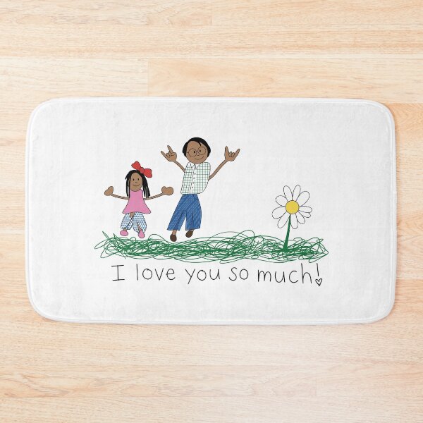 Item preview, I Love You So Much Cute Doodle Family Father Daughter / I Love You So Much Naive Doodle Art Drawing designed and sold by Krasnovaovaova.