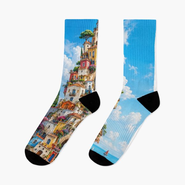 Item preview, Colorful Mediterranean Tower by the Sea designed and sold by MWprint.