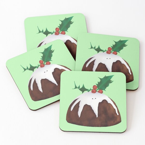 Item preview, Teeny Face Christmas Pudding Holly Sprig Design designed and sold by Designs By Amber.