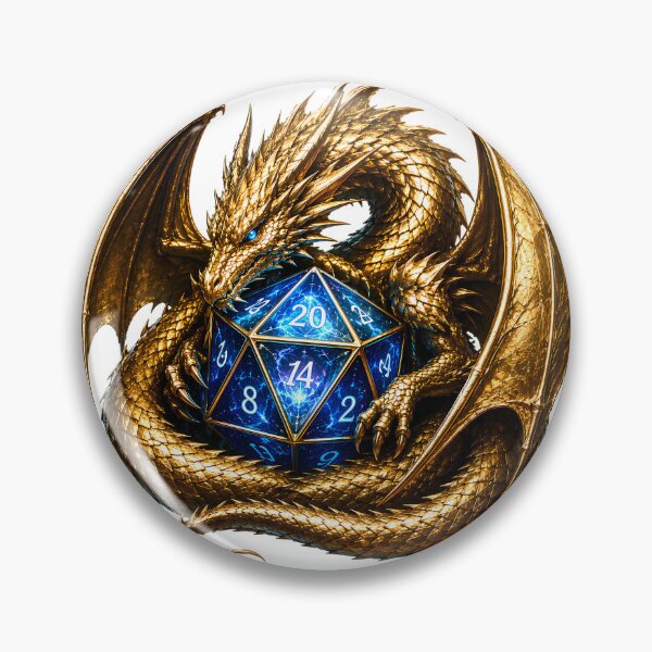 Item preview,  D20 Dice Guardian Dragon – Metallic Gold TTRPG Fantasy Gaming Art designed and sold by DragonStore210.
