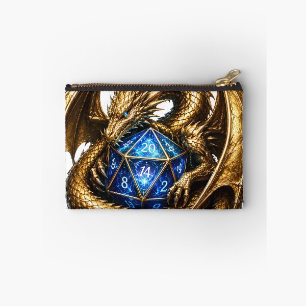 Item preview,  D20 Dice Guardian Dragon – Metallic Gold TTRPG Fantasy Gaming Art designed and sold by DragonStore210.