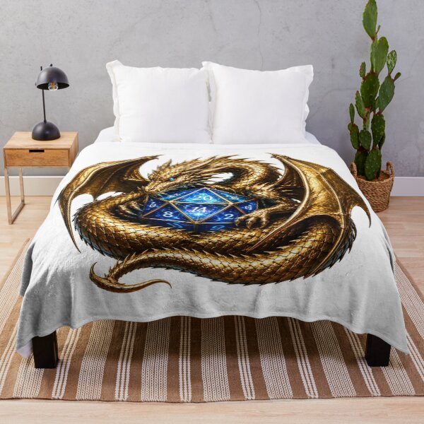 Item preview, D20 Dice Guardian Dragon – Metallic Gold TTRPG Fantasy Gaming Art designed and sold by DragonStore210.