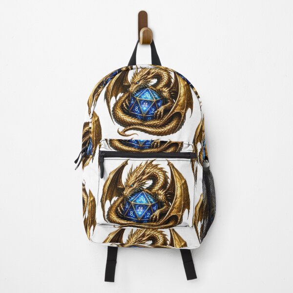 Item preview,  D20 Dice Guardian Dragon – Metallic Gold TTRPG Fantasy Gaming Art designed and sold by DragonStore210.