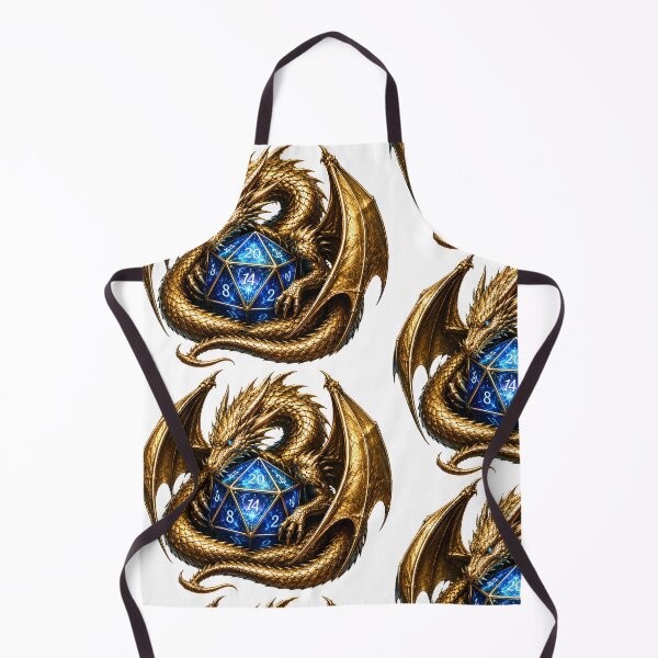 Item preview, D20 Dice Guardian Dragon – Metallic Gold TTRPG Fantasy Gaming Art designed and sold by DragonStore210.