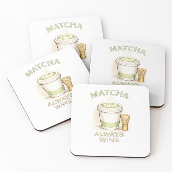 Item preview, Matcha Always Wins Cozy Café Drink Illustration designed and sold by Doodle Souq.