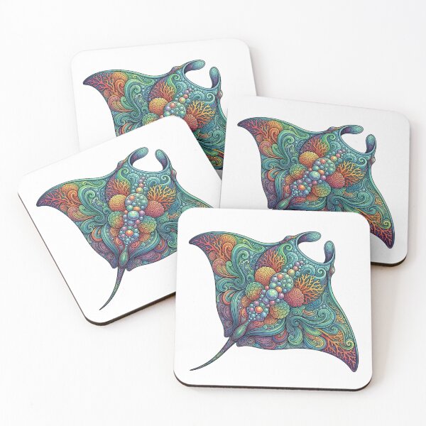 Item preview,  Coral Reef Manta Ray | Ocean Sea Life Art Collection designed and sold by Zaru Art Studio.