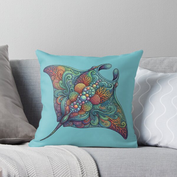 Item preview,  Coral Reef Manta Ray | Ocean Sea Life Art Collection designed and sold by Zaru Art Studio.