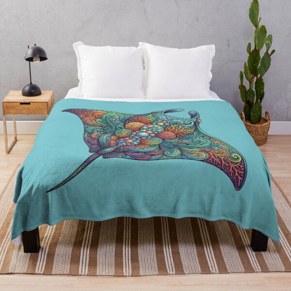 Item preview, Coral Reef Manta Ray | Ocean Sea Life Art Collection designed and sold by Zaru Art Studio.