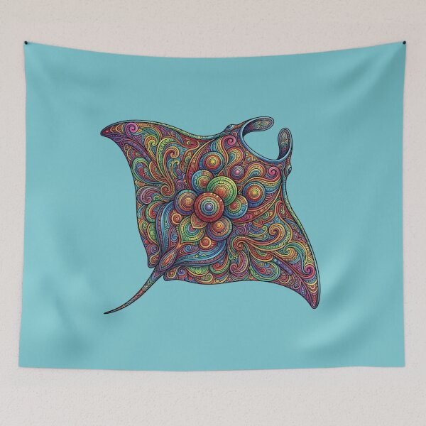 Item preview, Mandala Manta Ray | Ocean Sea Life Art Collection designed and sold by Zaru Art Studio.