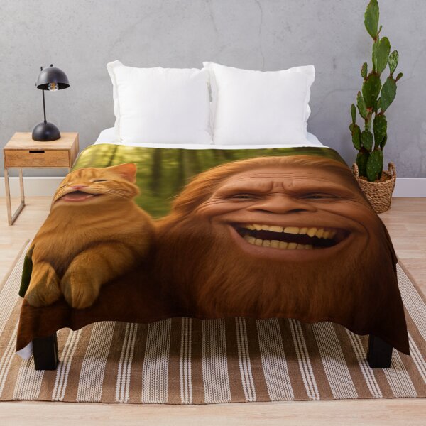 Item preview, Bigfoot and orange tabby taking a selfie designed and sold by Feral Kitty Design Studio, LLC.