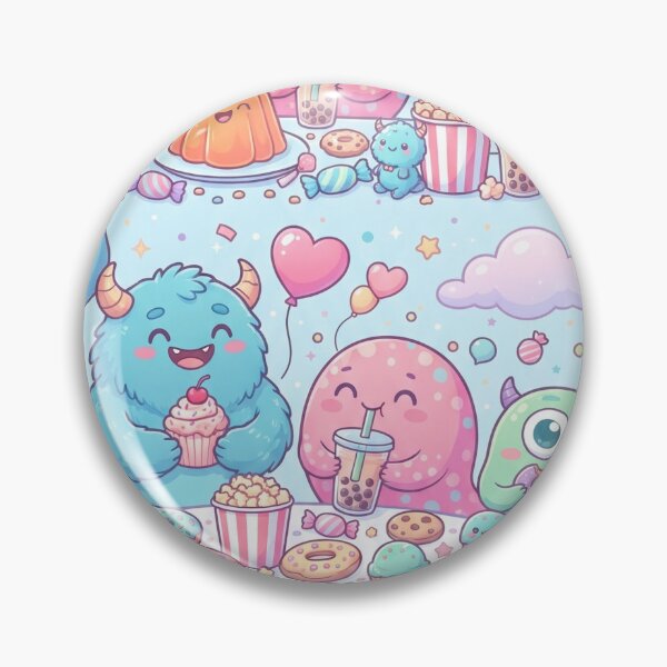 Item preview, Monster Snack Party | Cute Cartoon Monster Seamless Pattern | Kawaii Print designed and sold by AP Digi Store.