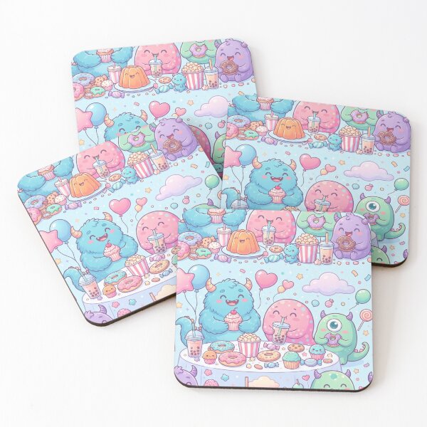 Item preview, Monster Snack Party | Cute Cartoon Monster Seamless Pattern | Kawaii Print designed and sold by AP Digi Store.