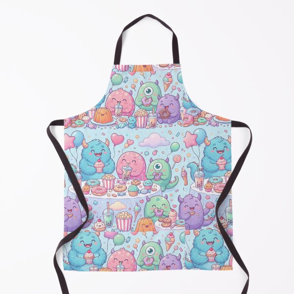 Item preview, Monster Snack Party | Cute Cartoon Monster Seamless Pattern | Kawaii Print designed and sold by AP Digi Store.
