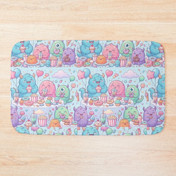 Item preview, Monster Snack Party | Cute Cartoon Monster Seamless Pattern | Kawaii Print designed and sold by AP Digi Store.