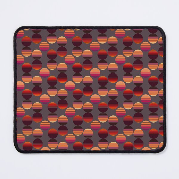 Item preview, Retro Sunset Circles Charcoal | 80s Synthwave Pattern designed and sold by Jyoti Digital Artist.