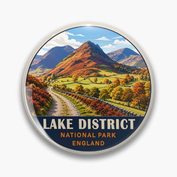 Item preview, Lake District National Park Vintage Mountain & Lake Landscape designed and sold by Gideon Emmerich.