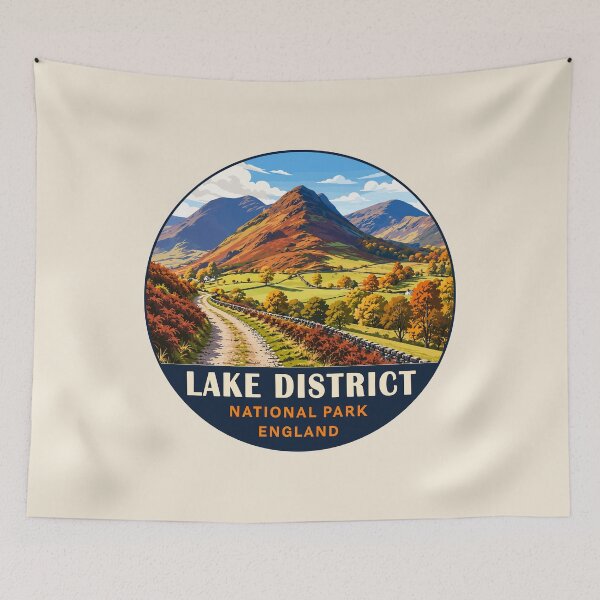 Item preview, Lake District National Park Vintage Mountain & Lake Landscape designed and sold by Gideon Emmerich.