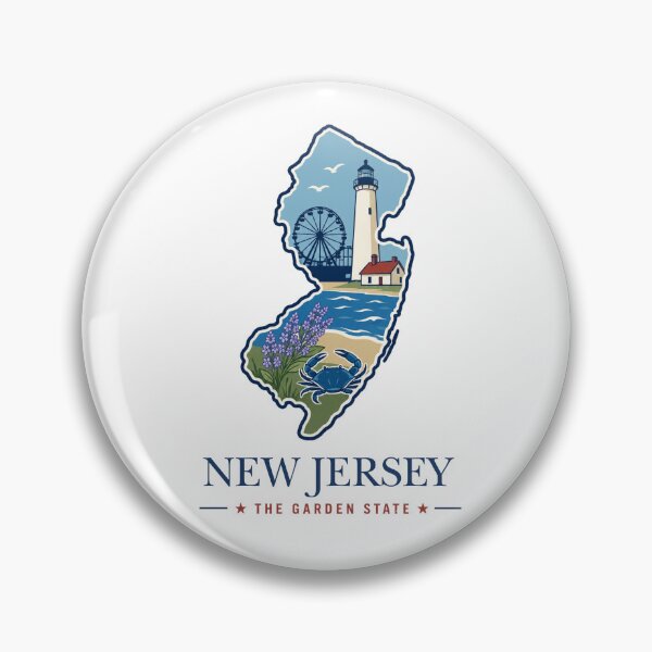 Item preview, New Jersey State Outline Vintage Print | Garden State Landmark Art designed and sold by Thehatinthecat.