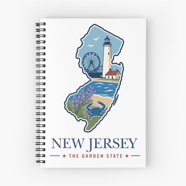 Item preview, New Jersey State Outline Vintage Print | Garden State Landmark Art designed and sold by Thehatinthecat.