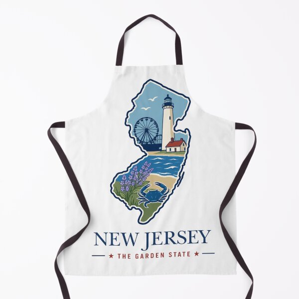 Item preview, New Jersey State Outline Vintage Print | Garden State Landmark Art designed and sold by Thehatinthecat.