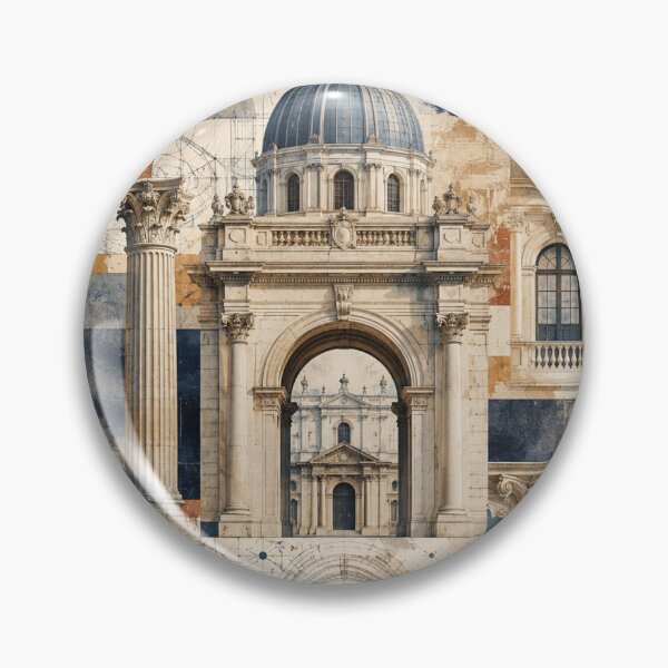 Item preview, Classical Architecture Blueprint Collage designed and sold by MWprint.