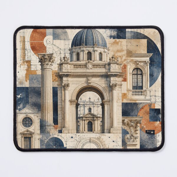 Item preview, Classical Architecture Blueprint Collage designed and sold by MWprint.